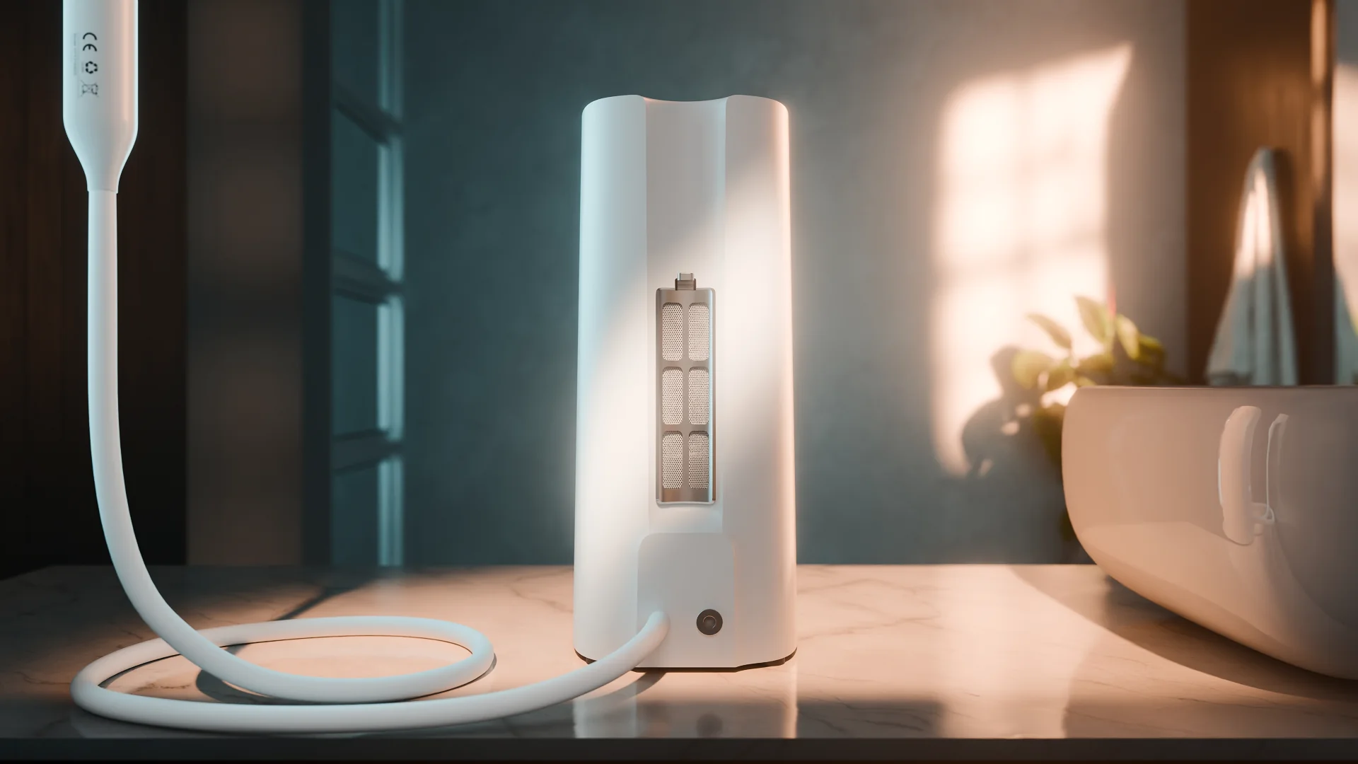 OCJOY device in a calm bathroom setting